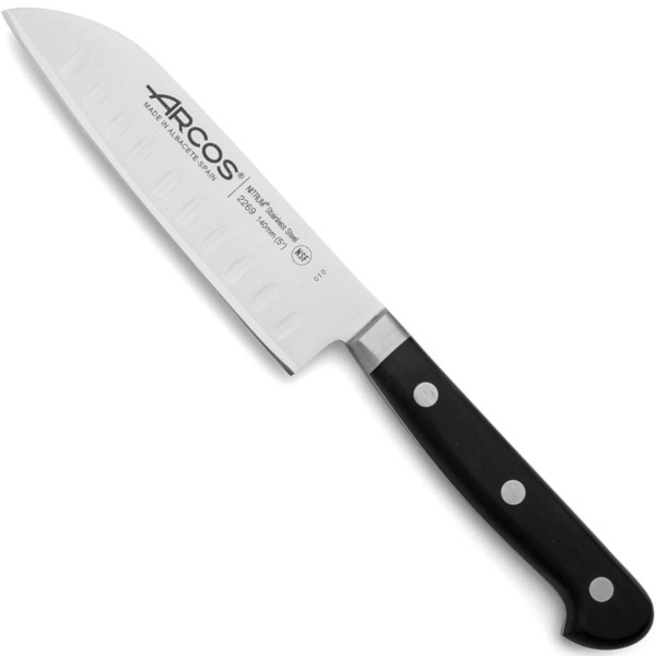 Nóż kuchenny Santoku ÓPERA ze szlifem kulowym długość 140/262 mm