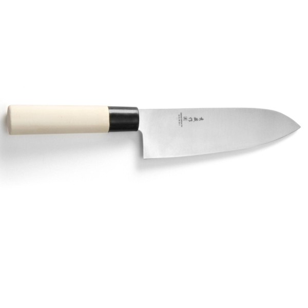 Nóż kuchenny Santoku Hendi 845035 drewniana rączka 165 mm do krojenia