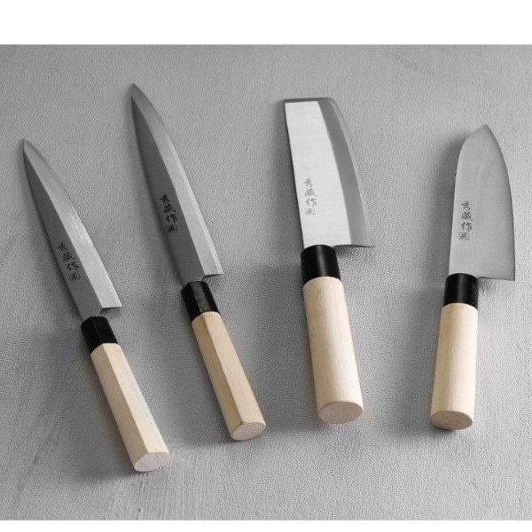 Nóż kuchenny Santoku Hendi 845035 drewniana rączka 165 mm do krojenia