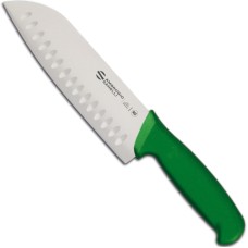 Nóż kuchenny santoku Supra Colore HACCP 180 mm zielony ze szlifem kulowym
