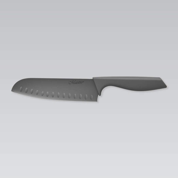 Nóż santoku, Maestro MR-1432, stalowy 17,5 cm z powłoką ceramiczną antyadhezyjną — do kuchni