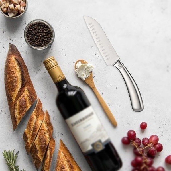 Ніж santoku, Maestro MR-1496, 12.5 см, сталь — універсальний кухонний ніж для нарізки та шинкування