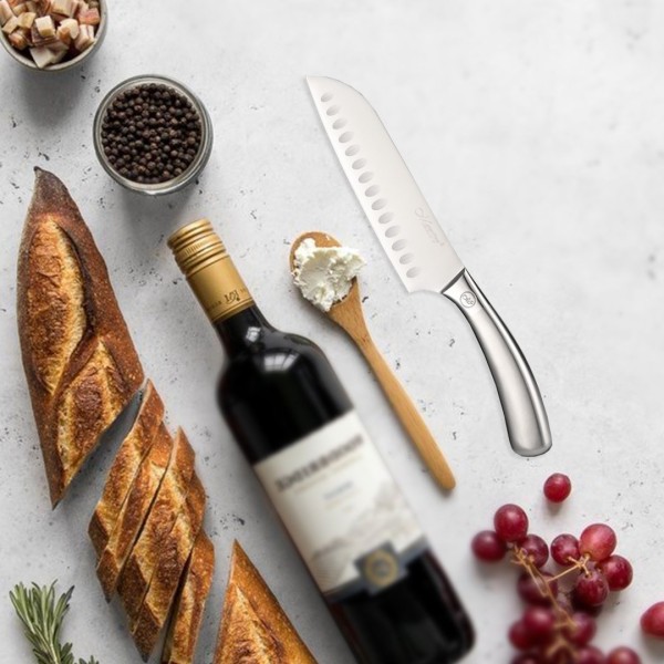 Ніж Santoku, Maestro MR-1497, кухонний ніж для нарізки і шинкування, 17.5 см, сталевий