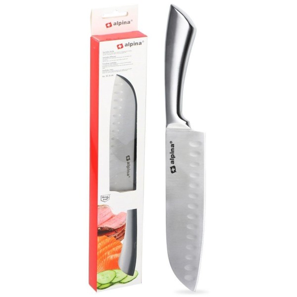 Ніж кухонний Santoku, ALPINA 259271, сталь 31 см — для нарізки та тонкої обробки продуктів