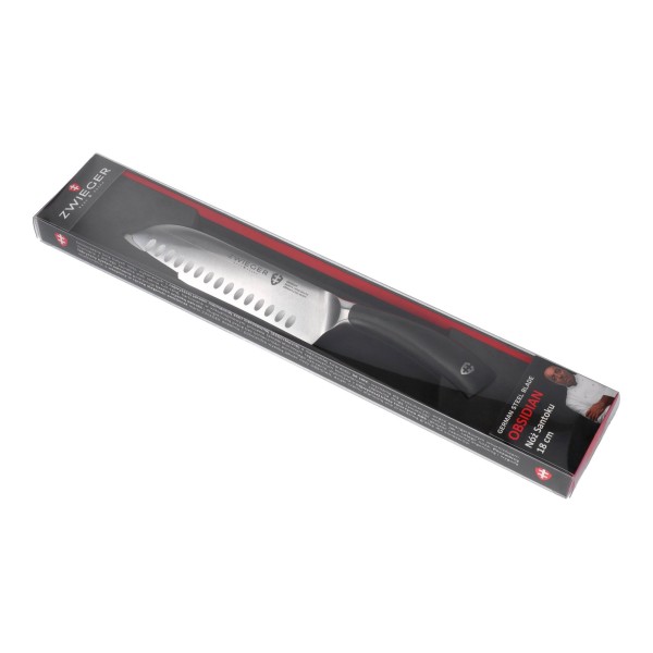 Nóż santoku Zwieger Obsidian 18 cm do precyzyjnego krojenia i siekania