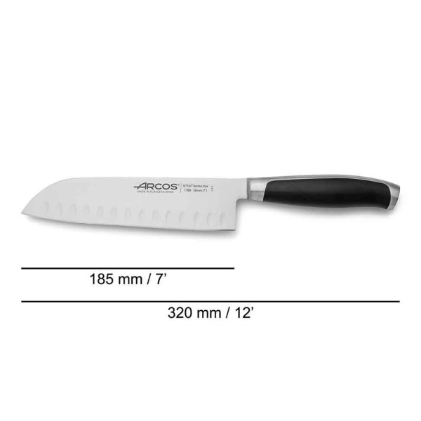 Nóż kuchenny Santoku Kyoto 185 mm do precyzyjnego krojenia składników
