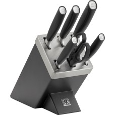 Заточувальний набір ножів Zwilling All Star 5 шт. із блоком для зберігання чорний/сріблястий для кухні