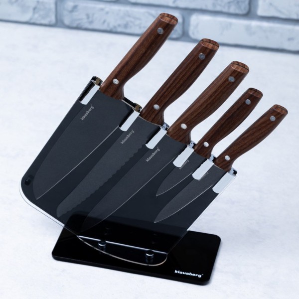 Zestaw noży kuchennych Klausberg KB-7616 w stojaku 5 el. do codziennego użytku