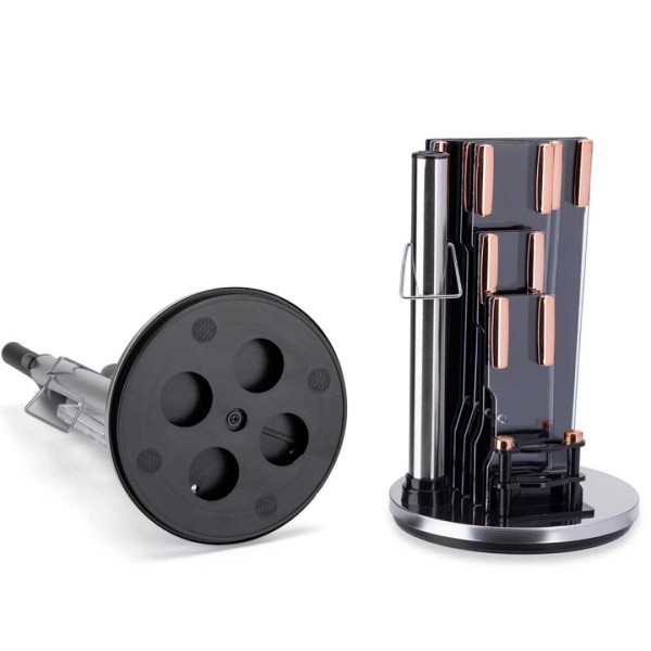 Набір ножів, бренд E-6270, 9 елементів у підставці з точилом і ножицями — для кухні (нарізка, приготування)