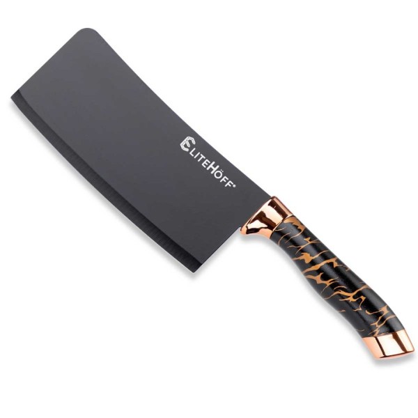 Набір ножів, бренд E-6270, 9 елементів у підставці з точилом і ножицями — для кухні (нарізка, приготування)