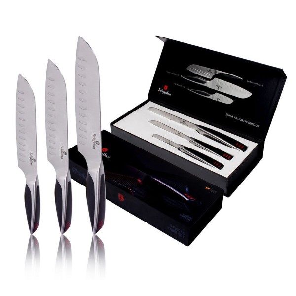 Zestaw noży kuchennych Berlinger Haus Phantom BH-2024 Santoku 3 sztuki do gotowania