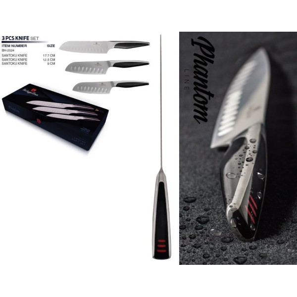 Zestaw noży kuchennych Berlinger Haus Phantom BH-2024 Santoku 3 sztuki do gotowania