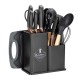 Набір ножів і аксесуарів, ZESTAW, 19 елементів у підставці E-6069 — для кухні / різання та приготування