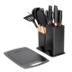 Набір ножів і аксесуарів, ZESTAW, 19 елементів у підставці E-6069 — для кухні / різання та приготування