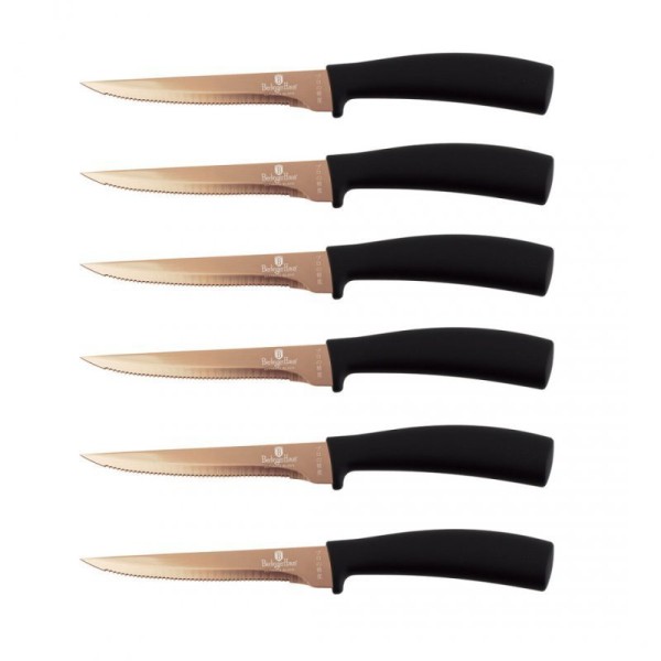 Набір для стейків, Berlinger Haus BH-2613 Black Rose, 6 шт. для нарізки м’яса