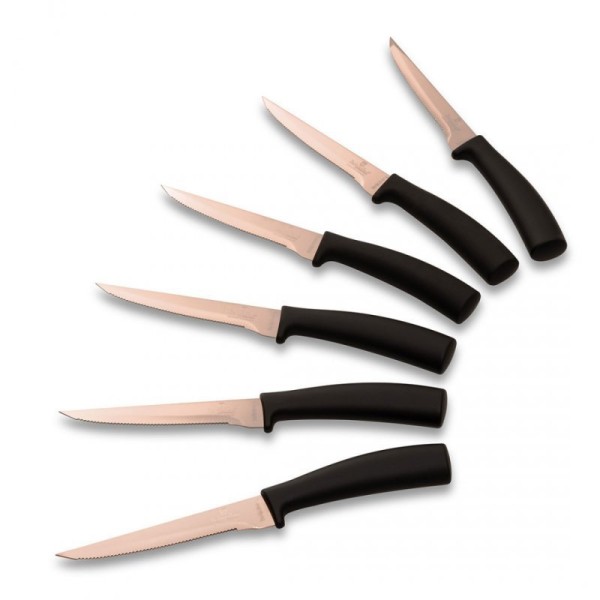 Набір для стейків, Berlinger Haus BH-2613 Black Rose, 6 шт. для нарізки м’яса