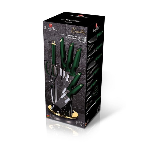 Набір кухонних ножів Berlinger Haus Black Emerald BH-2690, 8 предметів для готування