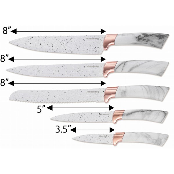 Zestaw noży kuchennych Klausberg KB-7769 w bloku 5 elementów do codziennego użytku