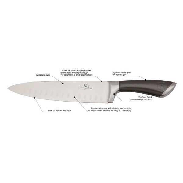 Zestaw noży kuchennych Berlinger Haus Passion Carbon 6 elementów BH-2136