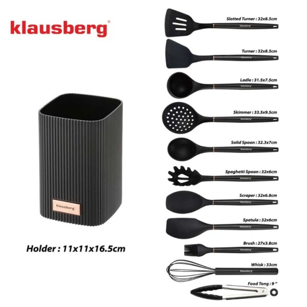 Набір кухонних силіконових приладь Klausberg KB-9011 (12 штук)