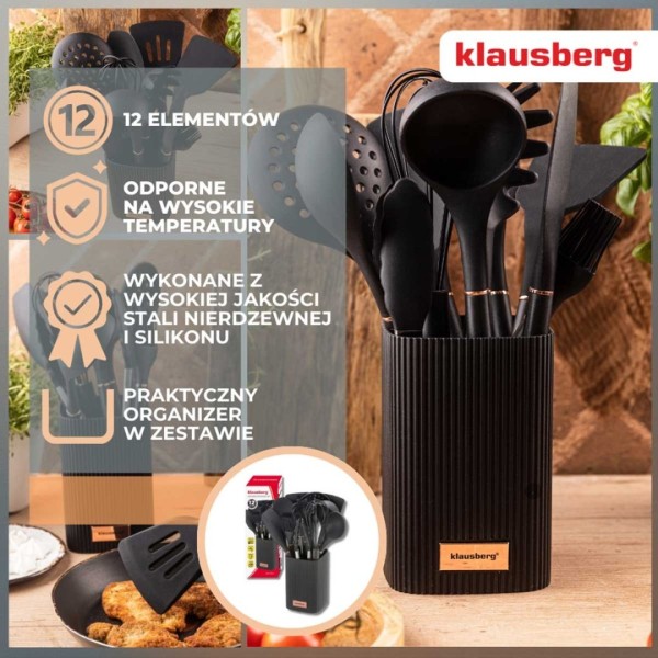 Набір кухонних силіконових приладь Klausberg KB-9011 (12 штук)
