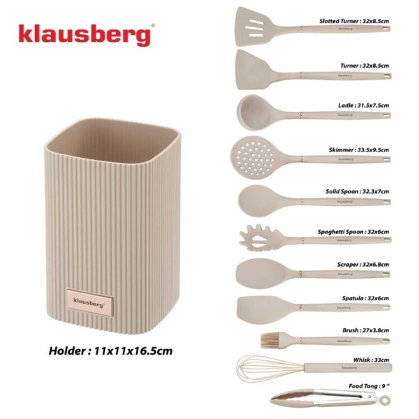 Набір кухонних силіконових приладів Klausberg KB-9012 (12 штук)