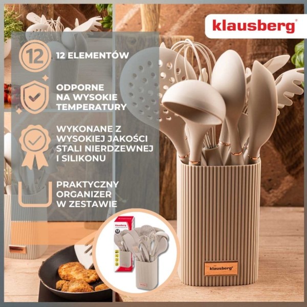 Набір кухонних силіконових приладів Klausberg KB-9012 (12 штук)