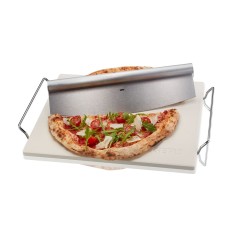 Zestaw do pizzy GEFU DARIOSO nóż do pizzy + kamień do pieczenia ze stojakiem