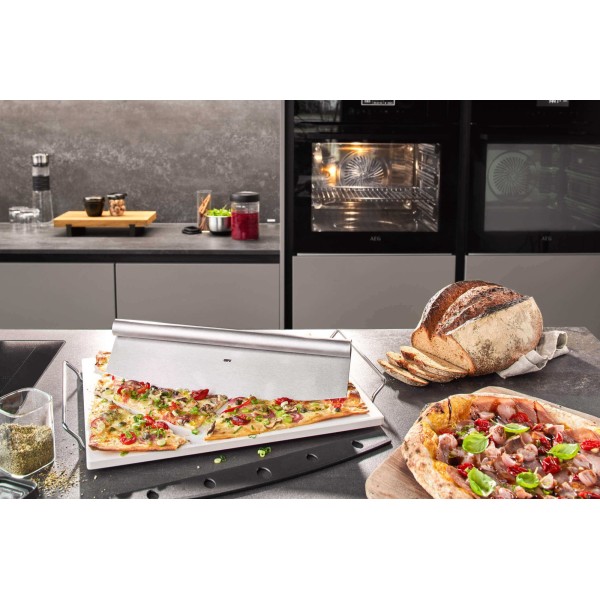 Zestaw do pizzy GEFU DARIOSO nóż do pizzy + kamień do pieczenia ze stojakiem