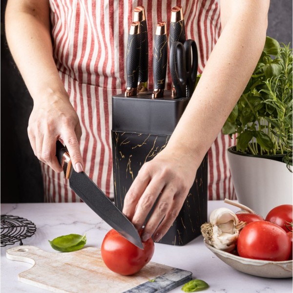 Zestaw noży kuchennych Klausberg KB-7770 6 elementów w bloku do codziennego użytku