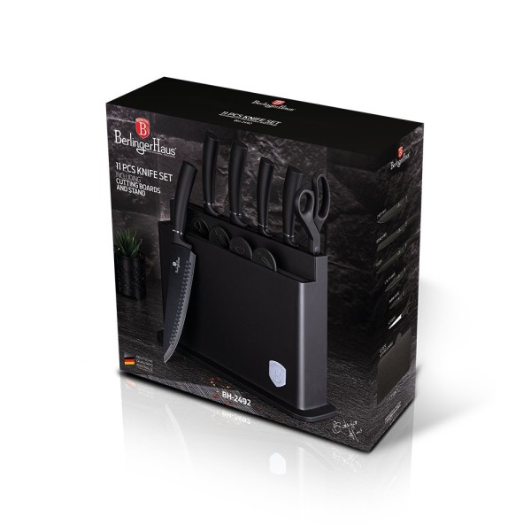 Набір кухонних ножів Berlinger Haus BH-2492 Black Silver Collection для професійної обробки їжі