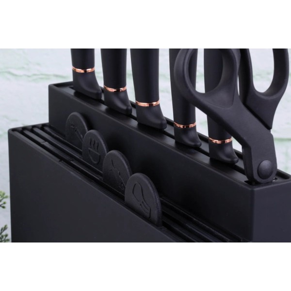 Набір кухонних ножів BerlingerHaus Black Rose BH-2491 з блоком і дошками для нарізання