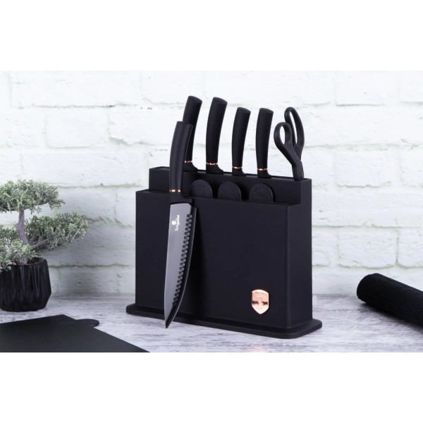 Набір кухонних ножів BerlingerHaus Black Rose BH-2491 з блоком і дошками для нарізання