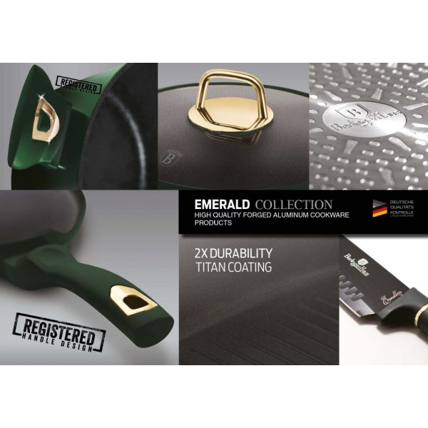 Zestaw noży kuchennych Berlinger Haus Metallic Line Emerald 8 elementów w stojaku BH-2563