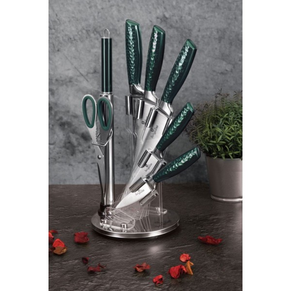 Zestaw noży kuchennych Berlinger Haus Metallic Line Emerald 8 el. w stojaku