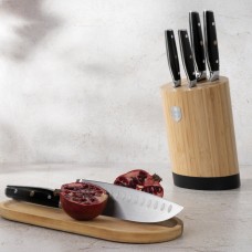 Набір кухонних ножів BerlingerHaus Matte Black Collection BH-3136, 5 шт у бамбуковій підставці
