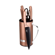 Zestaw noży kuchennych Berlinger Haus Rose Gold 7 el. w stojaku BH-2583