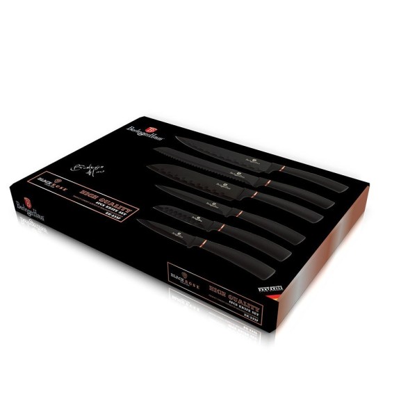 Набір кухонних ножів Berlinger Haus Black Rose Gold BH-2337, 6 предметів для ефективної нарізки