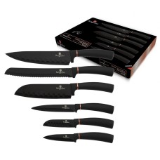Набір кухонних ножів Berlinger Haus Black Rose Gold BH-2337, 6 предметів для ефективної нарізки