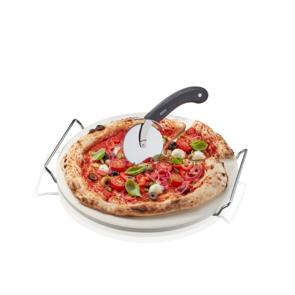 Zestaw noży kuchennych Gefu Darioso nóż do pizzy i okrągły kamień ze stojakiem do pizzy