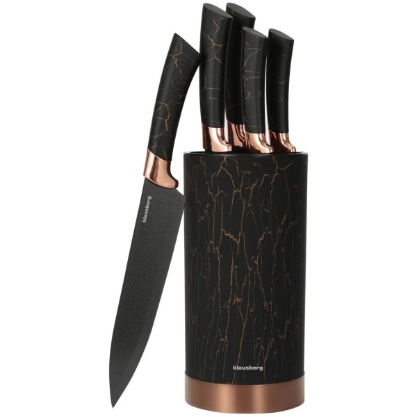 Zestaw noży kuchennych Klausberg KB-7799 w bloku 5 elementów do codziennego gotowania