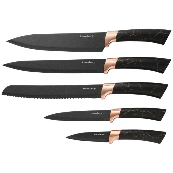 Zestaw noży kuchennych Klausberg KB-7799 w bloku 5 elementów do codziennego gotowania