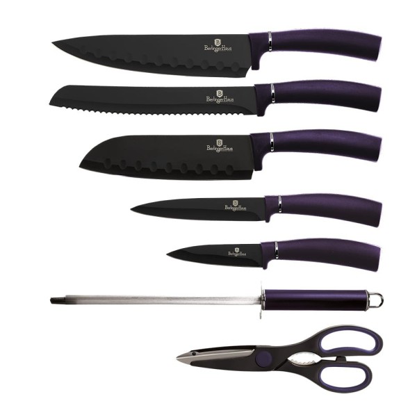 Zestaw noży kuchennych Berlinger Haus Purple Eclipse 8 el. w bloku BH-2560