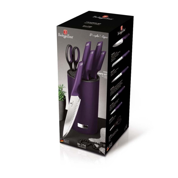 Zestaw noży kuchennych Berlinger Haus Purple Eclipse BH-2798 w bloku do kuchni