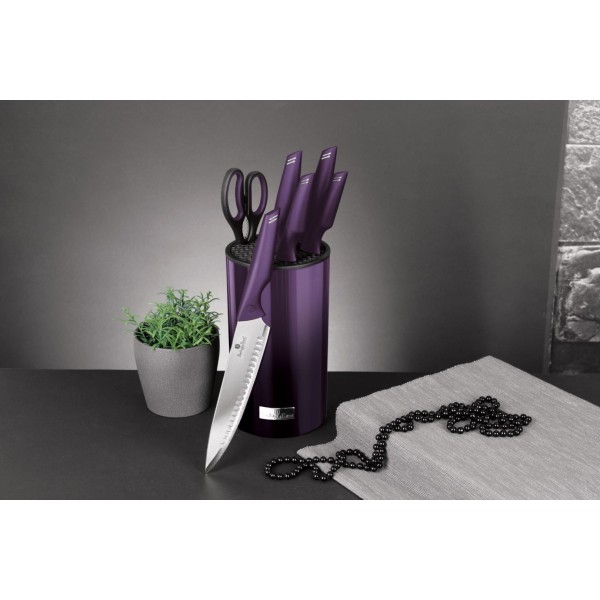 Zestaw noży kuchennych Berlinger Haus Purple Eclipse BH-2798 w bloku do kuchni