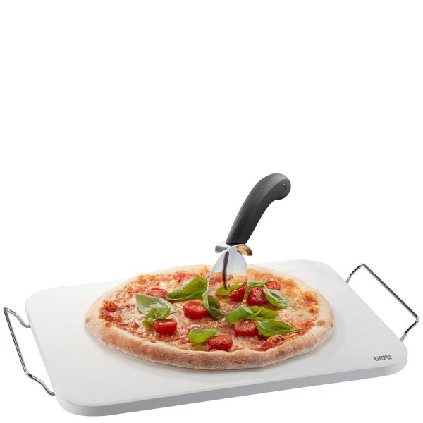Zestaw noży kuchennych Gefu Darioso nóż do pizzy i kamień do pieczenia z prostokątnym stojakiem