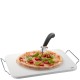 Zestaw noży kuchennych Gefu Darioso nóż do pizzy i kamień do pieczenia z prostokątnym stojakiem