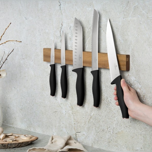 Zestaw noży, BerlingerHaus Black Rose BH-2942 — 6 szt. z listwą magnetyczną