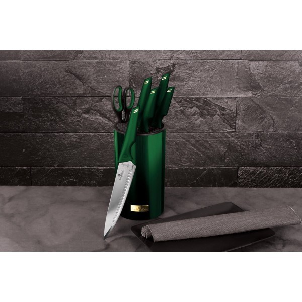 Zestaw noży kuchennych Berlinger Haus Emerald BH-2794 z blokiem 7 elementów