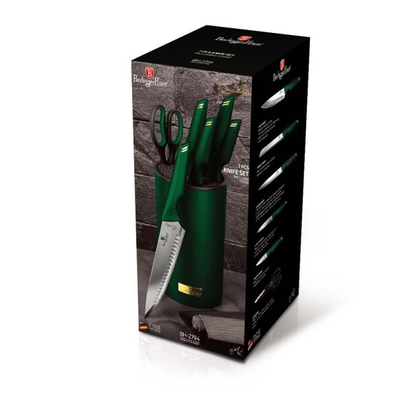 Zestaw noży kuchennych Berlinger Haus Emerald BH-2794 z blokiem 7 elementów